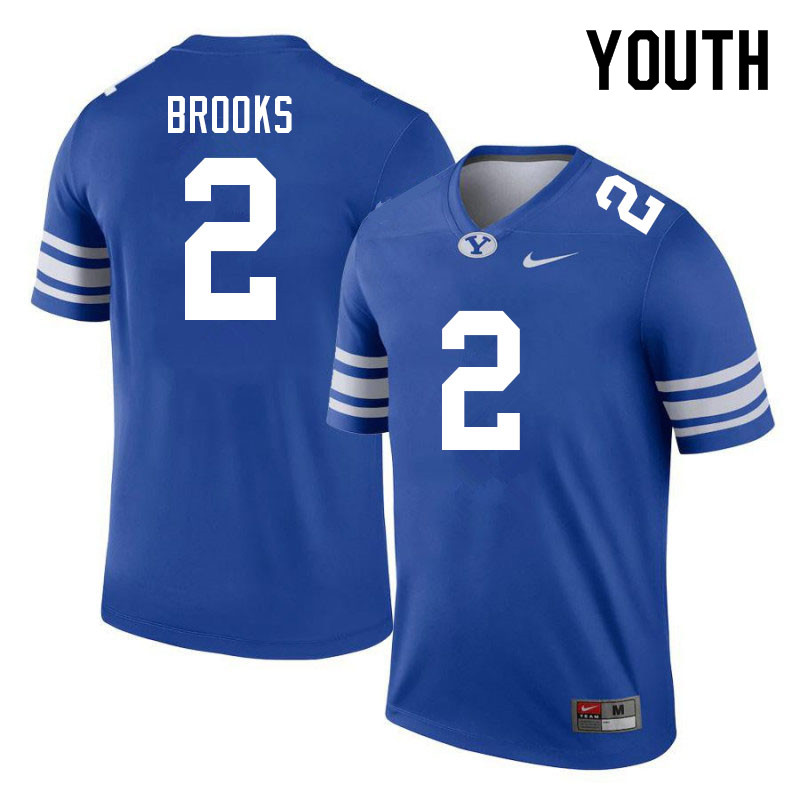Youth #2 Christopher Brooks BYU Cougars College Football Jerseys Sale-Royal - Click Image to Close